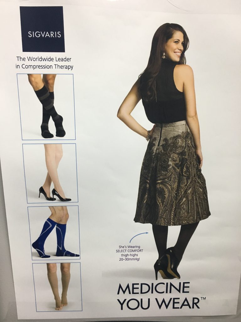 Do you stand or sit for prolonged time or feel a leg pain? You may need SIGVARIS compression socks 3 SIGVARIS compression socks can help protect against and mitigate varicose and spider veins (Chaparral Pharmacy – Remedy’sRx)