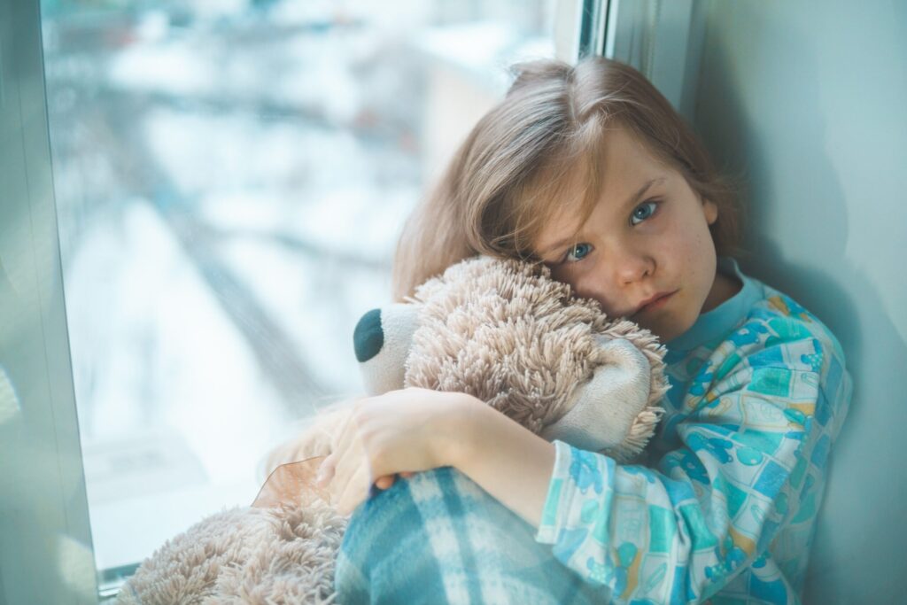 A photo showing a little girl that might have depression.