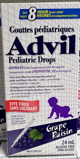 One package of Advil Pediatric Drops contains Ibuprofen jpg
